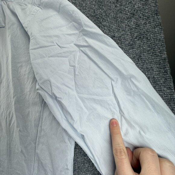 Faconnable 17 Check Blue Button Up Men Shirt French Long Sleeve Spread Adult - Picture 12 of 14